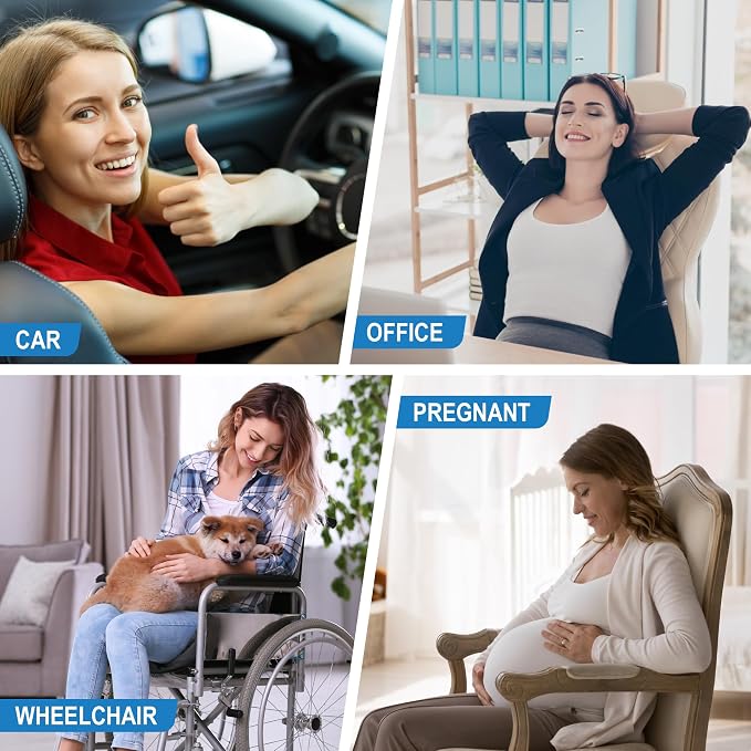 Lofty Aim Memory Foam Lumbar Support Cushion Relieves Lower Back Pain Car Seat Office Chair and Wheelchair Back Pillow with Breathable 4D Mesh Black