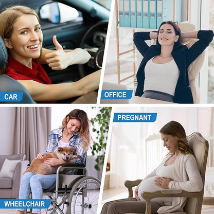 Lofty Aim Memory Foam Lumbar Support Cushion Relieves Lower Back Pain Car Seat Office Chair and Wheelchair Back Pillow with Breathable 4D Mesh Black