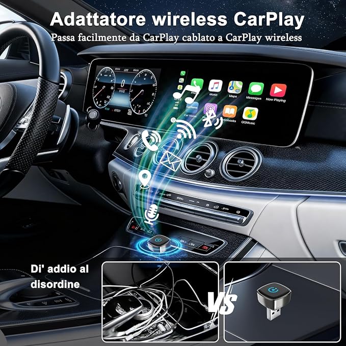 Wireless Carplay Adapter, Suitable for Vehicles Equipped with Cabled CarPlay, Plug and Play Feature enables Fast and Stable CarPlay Wireless Connection, Suitable for 800+ Vehicles (Grey)