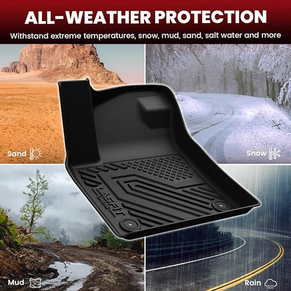 LASFIT TPE All-Weather Floor Mats Full Set for Volkswagen Atlas 2019–2026, 6-Seat Captain’s Chairs, 3-Row Floor Mats, Cargo Liner & Seatback Liners, Black