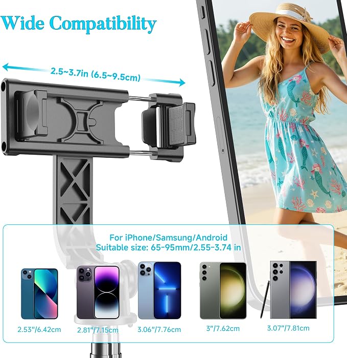 Portable 41 Inch Selfie Stick Phone Tripod with Wireless Remote Extendable Tripod Stand 360 Rotation Compatible with iPhone 17 16 15 14 13 12 11 pro Xs Max Xr X Plus, Android Samsung Smartphone