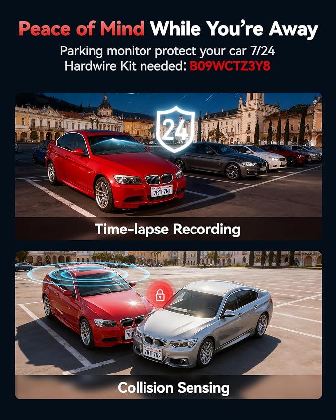 REDTIGER F7N-N 4K Front and Rear Dash Cam, 5.8GHz WiFi-20 MB/s Fast Transfer with APP, 2160P/FHD Car Dash Camera with Precise GPS, WDR, 3.18" Screen, Night Vision, 24H Parking Mode(No Card Included)