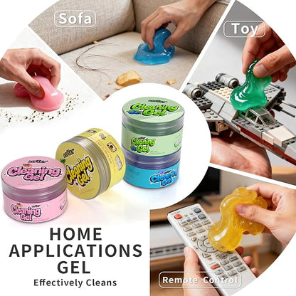 ASFSKY Car Cleaning Gel（4 Packs） Dust Cleaning Putty Universal Car Interior Cleaner Keyboard Dust Remover Car Slime Gifts for Men Women Girl