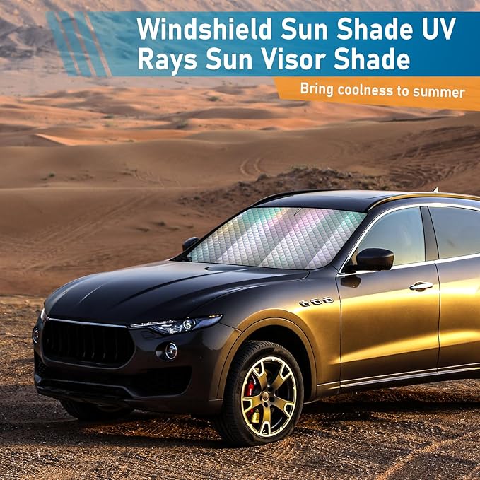 Car Windshield Sun Shade, Folding Car Shades for Front Windows UV Rays Sun Visor Shade, Keeps Your Vehicle Cool