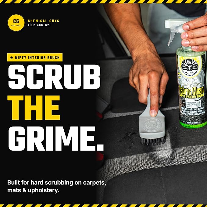 Chemical Guys, The Nifty Interior Detailing Brush 2 Pack, Soft Bristle Cleaning Tool for Car Vents, Dashboards, Steering Wheels, Door Panels, Cup Holders, Auto Interior Detail Brush Set - Grey
