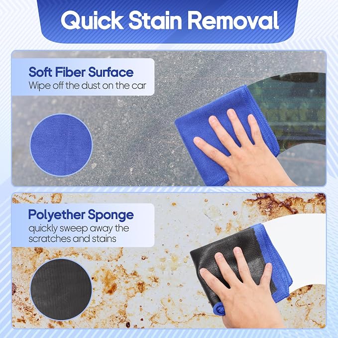 2PCS Clay Towel Auto Detailing, Clay Bar Towel Cloth Auto Detailing for Car (12 x 12 in) (Blue)