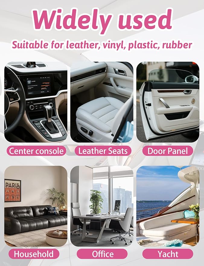 Kingvo Car Interior Cleaner, Interior Cleaner Carpet Dashboard Vinyl Sofa Leather Shiny Car Stuff Detailing Kit Cleaning Supplies,Peach Scent