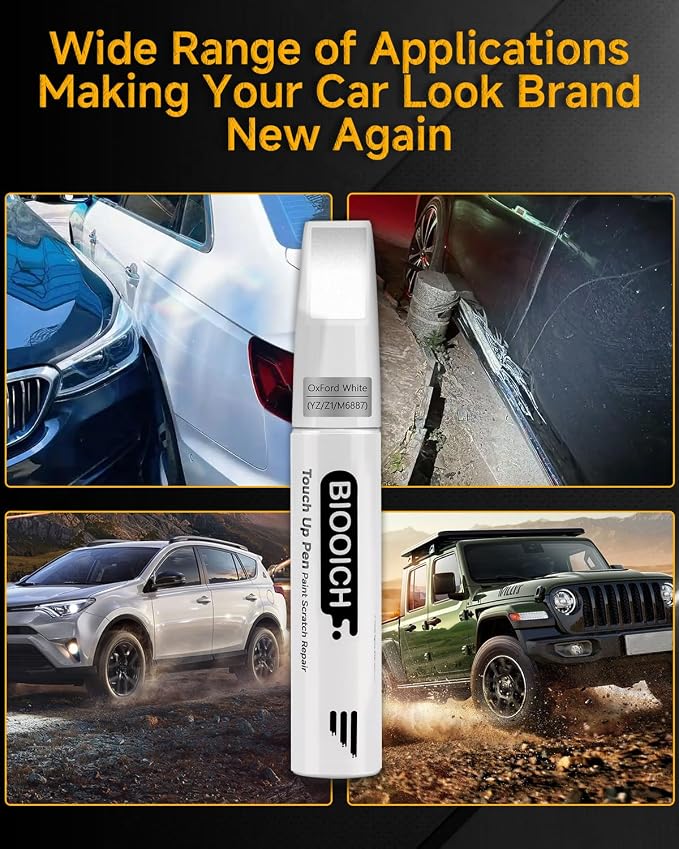 Touch Up Paint Pen Exact Color Match Car Chip and Scratch Repair (for Hyundai, Serenity White Pearl(W6H))