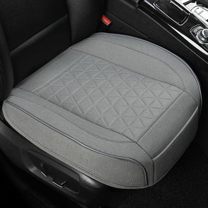 West Llama Linen Front Car Seat Cover Protector Anti-Slip Bottom Seat Cover Fits 95% of Vehicles,Wrapping Around The Bottom,Triangular Pattern(Gray-2Pcs)