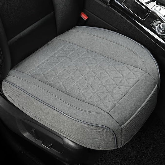 West Llama Linen Front Car Seat Cover Protector Anti-Slip Bottom Seat Cover Fits 95% of Vehicles,Wrapping Around The Bottom,Triangular Pattern(Gray-2Pcs)