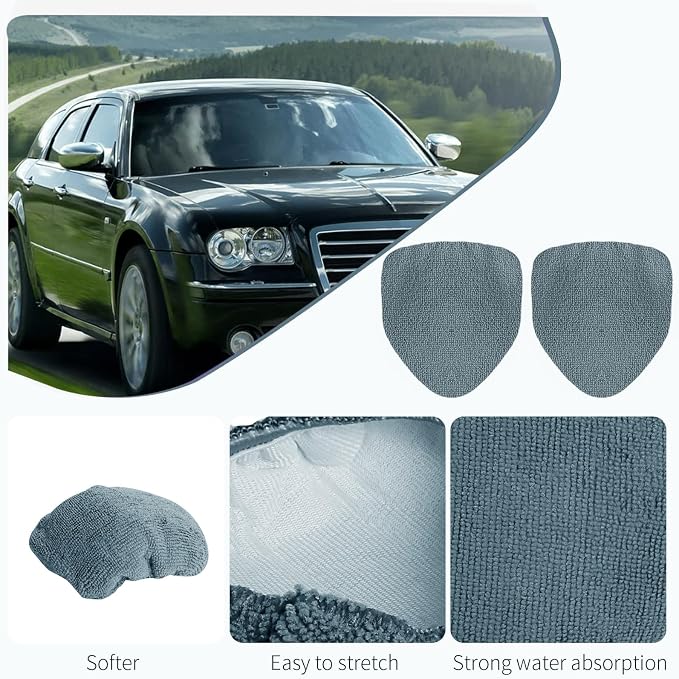 XINDELL 5 Pack Microfiber Pads – Replacement Heads Cover for Xindell Windshield Cleaner Tools. Washable & Reusable Triangle Pads (Grey). Fits Window Reach Tool - Handle Not Included