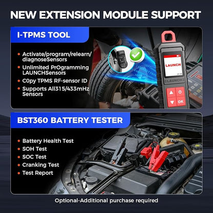 Launch Scanner CRP129X Plus OBD2 Scanner Diagnostic Tool, All System Car Scanner, 12 Reset Injector Coding/Throttle/SAS/Oil/EPB/BMS/TPMS Reset Scan Tool, FCA SGW, CANFD&DoIP, Free Update