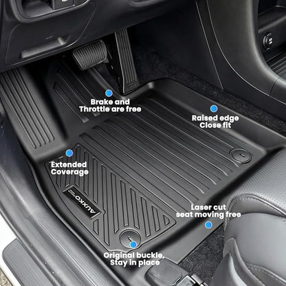 Auxko All Weather Floor Mats Fit for Hyundai Palisade 7&8 Seat 2020-2024 2025 TPE Rubber Liners Palisade Accessories Set All Season Guard Odorless Anti-Slip Floor Mats