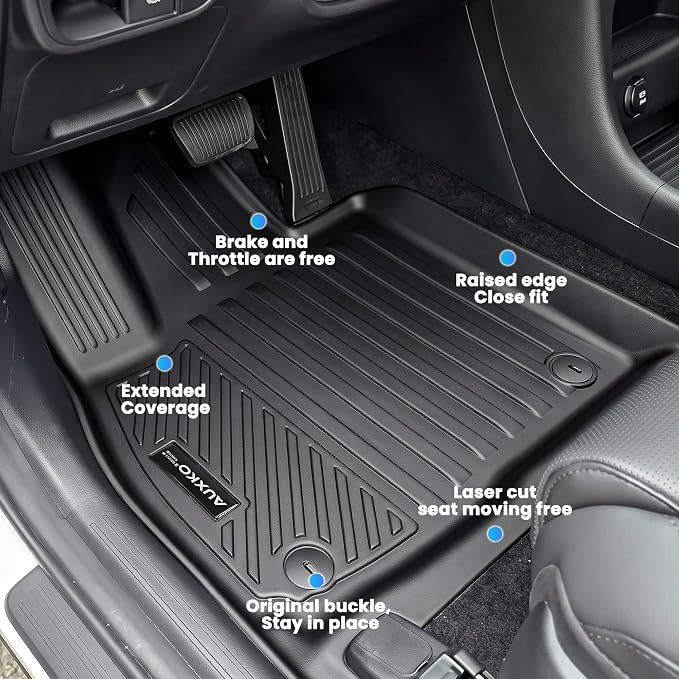 Auxko All Weather Floor Mats Cargo Mat with Backrest Mat for Hyundai Palisade 2020-2025 TPE Liners Accessories Guard Odorless Anti-Slip Floor Liners & Trunk Liner & Back Seat Protectors