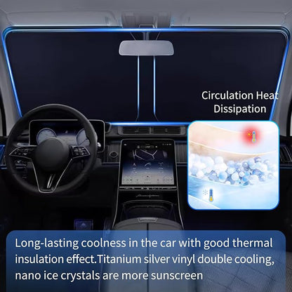 Windshield Sun Shade for Cadillac SRX 2010-2025 & Lincoln MKC 2015-2019 / MKX 2007-2018, Front Windshield Sunshade with Full Coverage Reflective Polyester Material Blocks Heat & Sunlight
