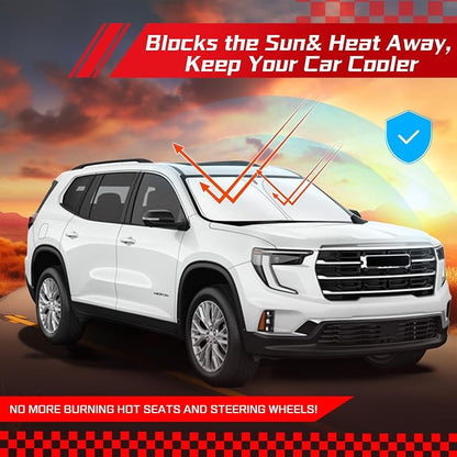ARISMOTOR Windshield Sun Shade for GMC Acadia 2024-2025 2026, Custom Fit Foldable Front Window Sunshade Sun Visor Protector, Block UV Rays Keep Your Car Cooler