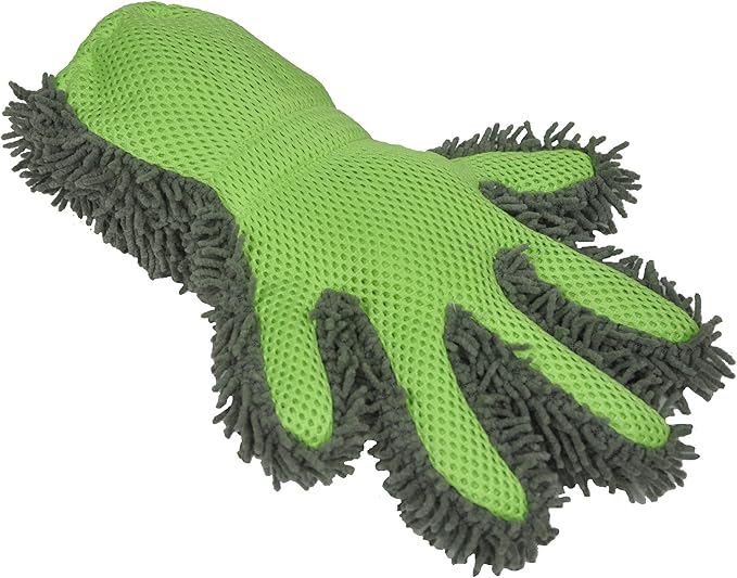 Detailer's Preference Double-Sided Microfiber Car Detailing Glove for Interior & Exterior, Knobby for Dusting, Smooth for Scrubbing, Non-Abrasive, Durable, Safe on Paint, Great for Hard-to-Reach Areas