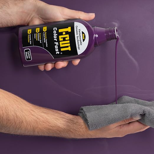 T-Cut Color Fast 3-in-1 Paint Restorer, Purple - Scratch Remover, Ceramic Car Wax & Color Enhancer - Removes Swirls & Oxidation, 17 oz