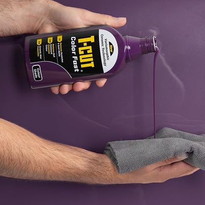 T-Cut Color Fast 3-in-1 Paint Restorer, Purple - Scratch Remover, Ceramic Car Wax & Color Enhancer - Removes Swirls & Oxidation, 17 oz