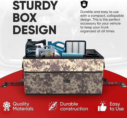 FORTEM Trunk Organizer For SUV Car Trunk Organizer, Foldable Storage, Car Accessories for Women Men, Collapsible Bag, 600D Oxford, Non Slip Bottom, Straps, Soft Cover (50L)