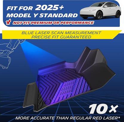 Michelin Vehicle Mat, All-Weather TPE Custom Fit Liner for Tesla Model Y 5 Seat Standard Floor Mats 2025-2027 (3 Piece), Not Fit Premium or Performance, Premier