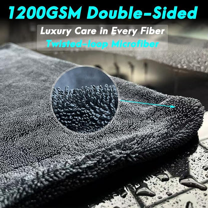 2 Pack 36"x 24" Microfiber Towels for Cars, Car Drying Towel, Drying Towels Car Detailing, 1200GSM Drying Microfiber Towel Car Wash Flash Detail Extra Large Super Absorbent Supplies Shammy Cloth