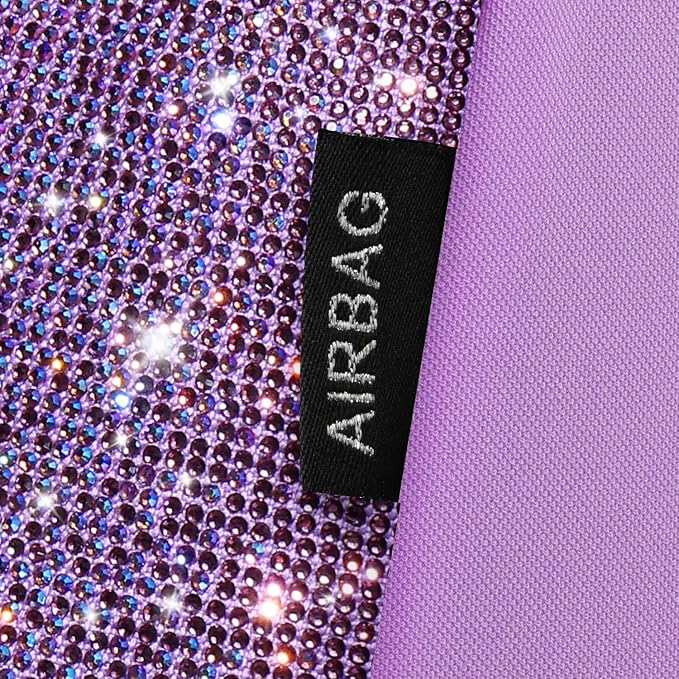 CAR PASS Light Purple Bling Diamond Leather Car Seat Covers Full Sets, Waterproof Shining Glitter Sparkly Crystal Universal Armrest Fit for Automotive Truck SUV Cute Women Girl,Lavender Rhinestone