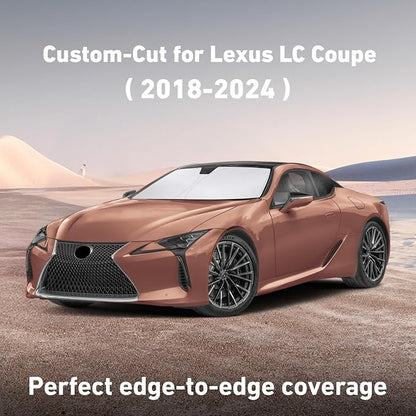 EcoNour Windshield Sunshade Compatible for Lexus LC 2018-2022 2023 2024, Sun Visor for Front Windshield & Window Sun Shade Cover, UV Heat Blocker & Protector, Car Accessories