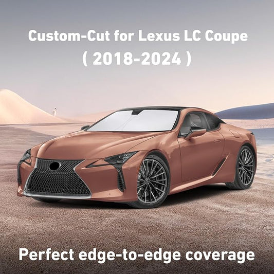 EcoNour Windshield Sunshade Compatible for Lexus LC 2018-2022 2023 2024, Sun Visor for Front Windshield & Window Sun Shade Cover, UV Heat Blocker & Protector, Car Accessories