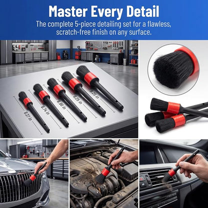 Complete Car Detailing Kit 15 Pieces, Includes Wash Mitt, Microfiber Towels, Wheel Brush, Detail Brushes & Portable Carry Bag