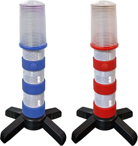 Electriduct Road Emergency Beacon LED Flare KIT with Storage Case - Red & Blue | 2 Kits