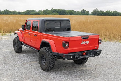 Rough Country Hard Tri-Fold Truck Bed Cover, Flip Up Truck Tonneau Covers for Jeep Gladiator JT (2020-2024) - 5ft Jeep Gladiator Bed Cover, Tonneau Cover - 49620500