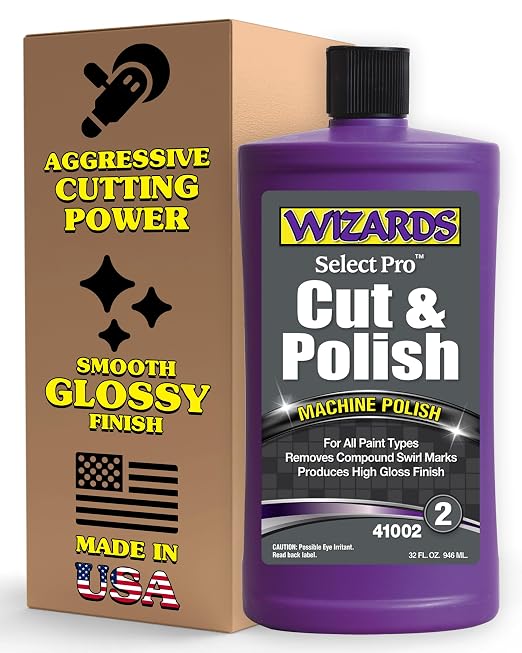 Wizards Select Pro Cut and Polish Compound Step 2 Perfect Match - Dual Action Polisher with High Gloss Finish - Polishing Compound that Removes Swirl Marks