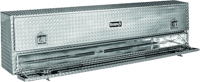 Buyers Products - 1705660 Contractor Toolbox With Drop Door, Diamond Tread Aluminum, 96 Inches