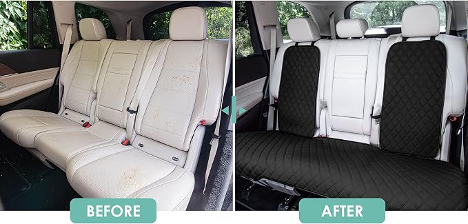 FH Group Car Seat Cushion Neosupreme Automotive Seat Cushions - Universal Fit, Rear Car Seat Cushion, Car Seat Cushions With Non-slip Silicone Backing for SUV, Sedan, Van Rear Set Black