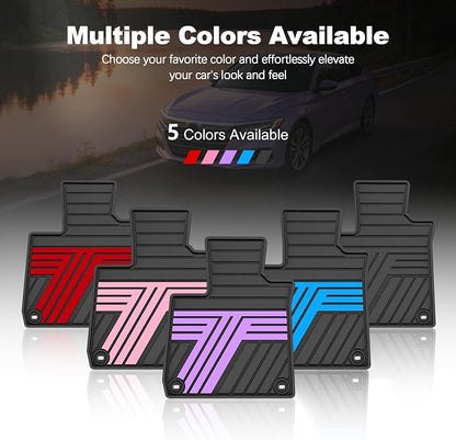 Floor Mats Fit for 10th Gen Honda Accord 2022 2021 2020 2019 2018 Sedan (Gasoline & Hybrid), All Weather Rubber Custom Fit Anti-Slip Floor Liners,1st & 2nd Row, Black & Purple