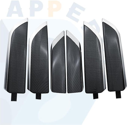 Door Trim Molding Kit Carbon Fiber 6pcs for Interior Door Panel & Center Console 84458971 Compatible with Chevrolet Chevy Silverado & GMC Sierra Truck Door Accessories Parts