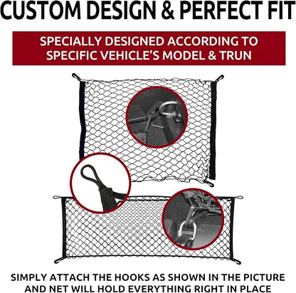 Envelope Style Trunk Mesh Cargo Net for Jeep Compass, Patriot, Renegade 2007-2026 Automotive Exterior Accessories - Premium Car Storage Organizers, Cargo Bed Net For Pickup Truck Smart Vehicle Storage