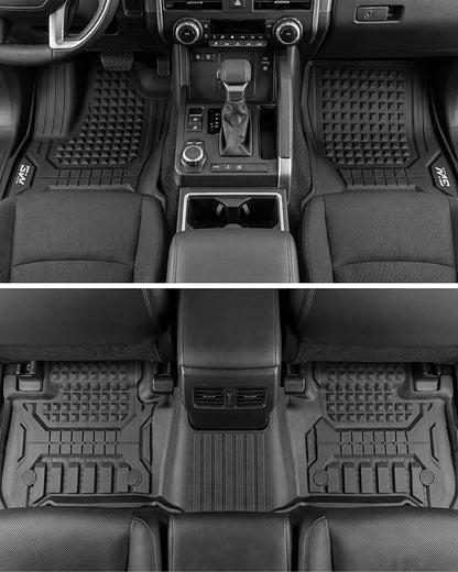 3W Floor Mats for Toyota 4Runner 2025 2026 5 Seats(Not fit Hybrid), All Weather TPE Custom Fit Floor Liner & Trunk Mat & 2nd Row Under Seat Mat & Backrest Mat for 4 Runner Full Set 7Pcs