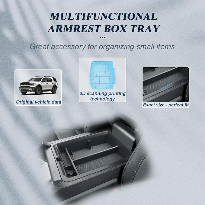 BIBIBO 3Pack for 2026 Honda Passport Center Console Organizer for 2026 Honda Passport Armrest Console Organizer +Hidden Storage Box+Cup Holder 2026 Passport Accessories 2026 Passport
