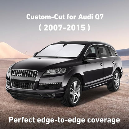 EcoNour Windshield Sunshade Compatible for Audi Q7 2007-2013 2014 2015, Sun Visor for Front Windshield & Window Sun Shade Cover, UV Heat Blocker & Protector, Car Accessories