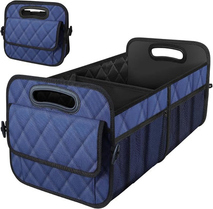 Deosk Car Trunk Organizer for SUV, Car Organizers and Storage with Reinforced Handles, Car Accessories for Women/Men 70L Waterproof Polyester Trunk Organizer(Large, Navy Blue)