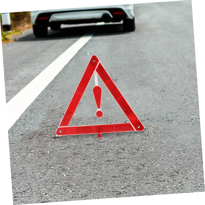Mobestech 2pcs Car Warning Triangle Kit Reflective Emergency Signs for Vehicles Portable Tripod Warning Signs