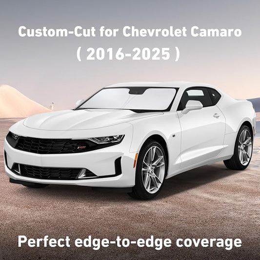 EcoNour Windshield Sunshade Compatible for Chevrolet Camaro 2016-2023 2024 2025, Sun Visor for Front Windshield & Window Sun Shade Cover, UV Heat Blocker & Protector, Car Accessories