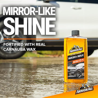 Armor All Car Wash and Car Cleaner Kit by Armor All, Includes Glass Wipes, Car Wash & Wax Concentrate, Protectant Spray and Tire Foam