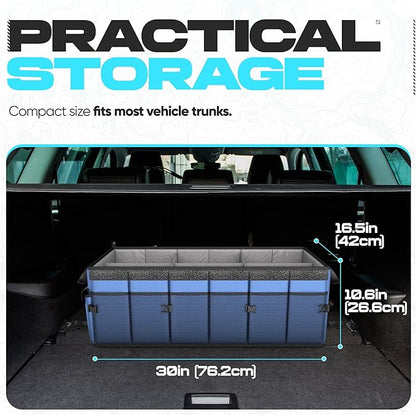 FORTEM Trunk Organizer with Cooler For SUV Car Trunk, Foldable Storage, Car Accessories for Women Men, Collapsible Bag, 600D Oxford, Non Slip Bottom, Straps, Soft Cover (105L)