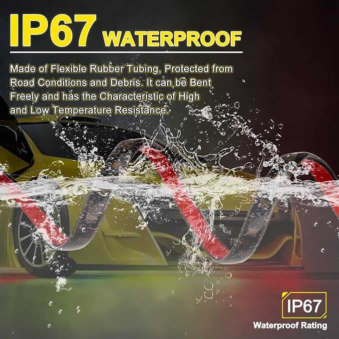 OPP ULITE Car Underglow Light Strip Dream Chasing Color, Upgraded Silicone Material, 212 Modes, 360pcs Led, APP Control Underbody Lights, 90x120x90, 6PC Pack