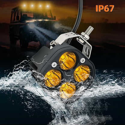 2-Pack 40W 3Inch Yellow/Amber Spot Beam LED Pod Light - Bright Off-Road Driving Fog Lights, Waterproof Auxiliary Ditch Lights for Truck, SUV, ATV, Boat, Motorcycle, Pickup, Tractor