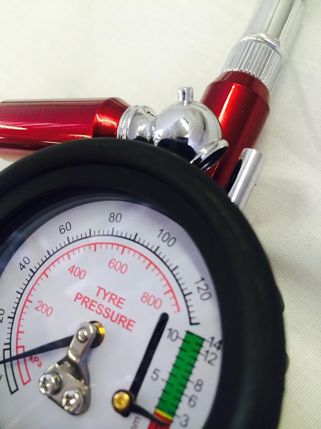 11105 2-in-1 Deluxe Extension Hose Tire Pressure Gauge with Thread Depth Function