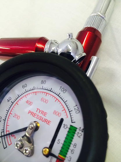 11105 2-in-1 Deluxe Extension Hose Tire Pressure Gauge with Thread Depth Function
